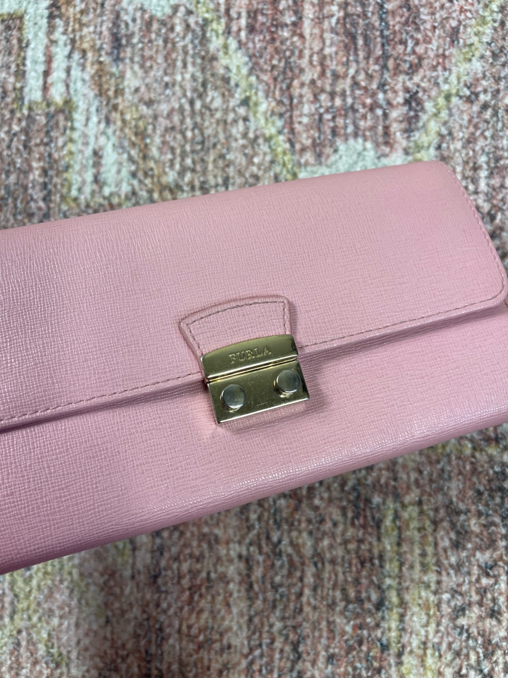 Furla Leather Envelope Snap Wallet Coin Purse Pink - Picture 2 of 6